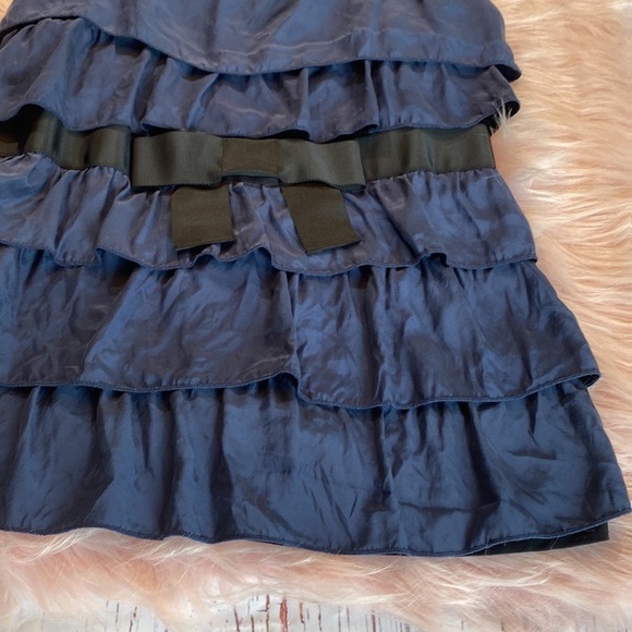 Anthropologie Bordeaux Blue Ruffle Layered Tank Top sz M - Picture 8 of 13